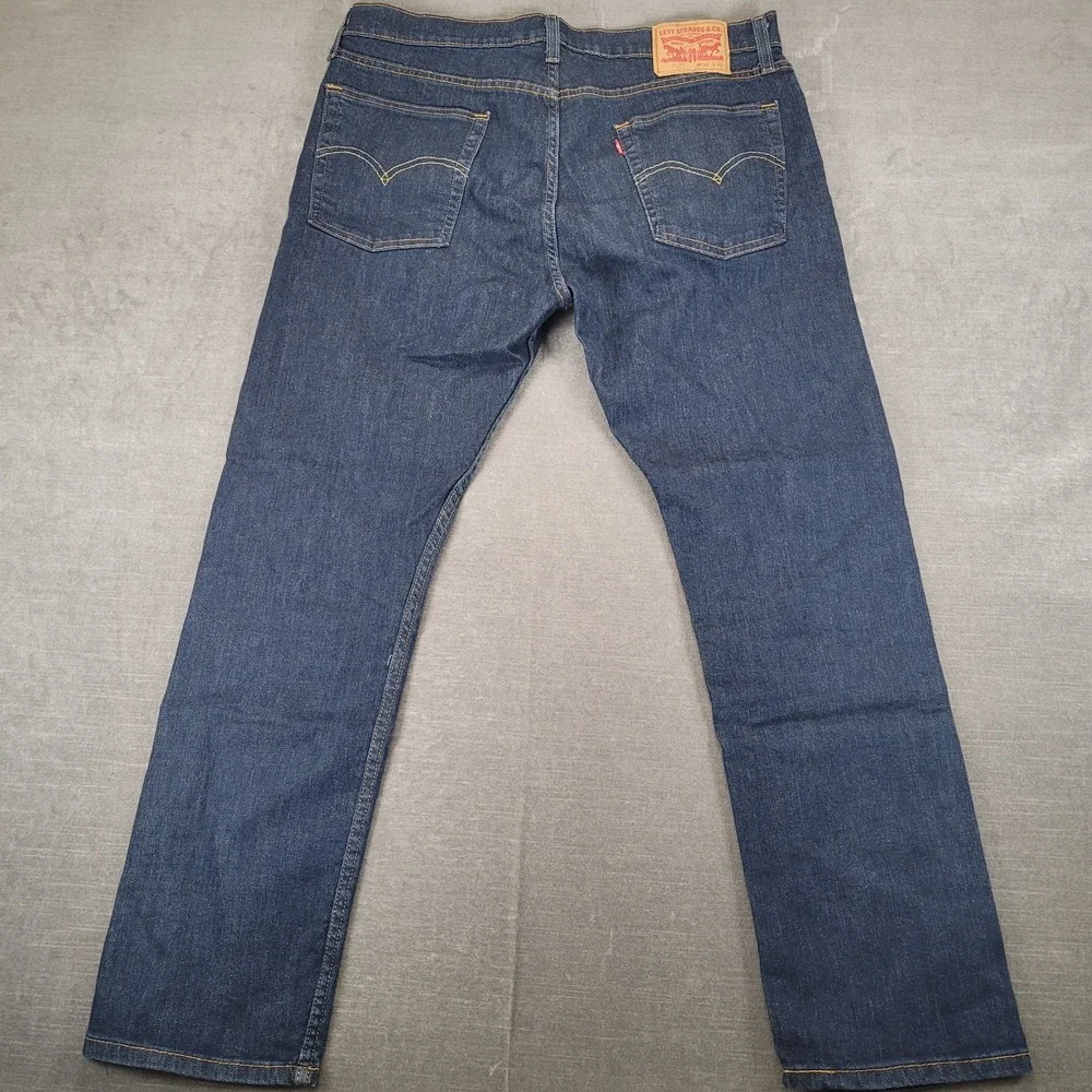 Levi's 513 Slim Straight Jeans Mens Actual Sz 36x30 Dark Indigo Blue Denim Pants